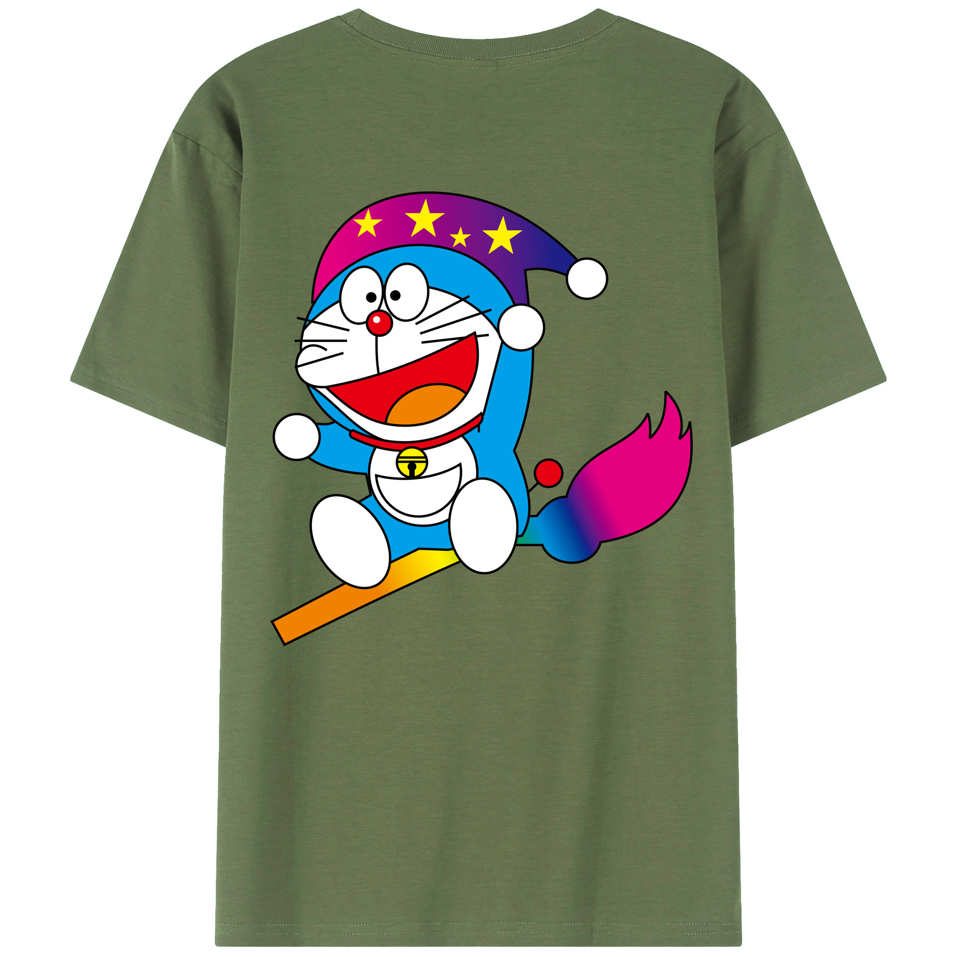 （画像用） ドラえもん Doraemon 綿100％ メンズ半袖Tシャツ（バックプリント） 通気性